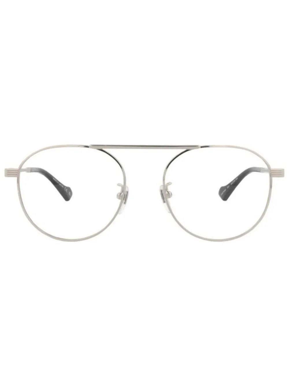 New Gucci Mens Round/Oval Silver Silver Transparent Fashion Designer Eyeglasses